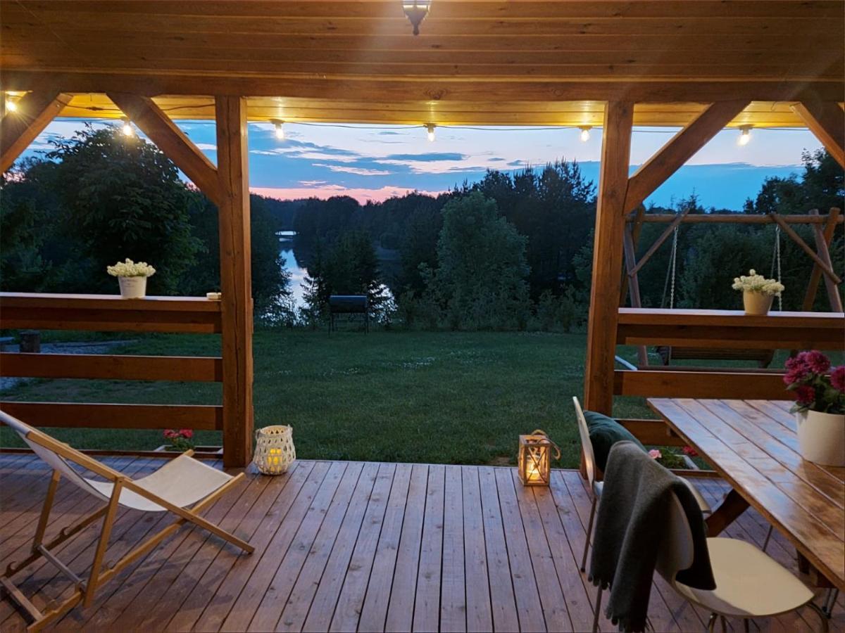 Domek Z Kominkiem Nad Jeziorem Z Jacuzzi Ogrodowym Sumowo  Luaran gambar